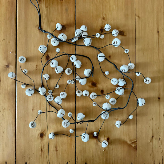 White Washed Wire Bell Garland