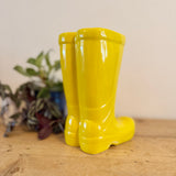 Large Ceramic Yellow Wellies Pot