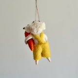 Felt Hanging Lamb in Yellow with Carrot