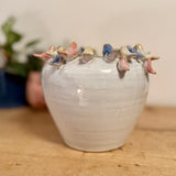 Large Pot with Perching Coloured Birds
