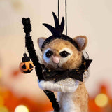 Hanging Ginger Cat on Broomstick
