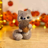 Brown Felt Fox with Acorn