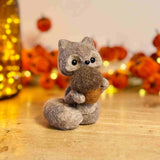 Brown Felt Fox with Acorn