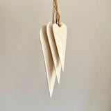 White Glazed Metal Heart Set