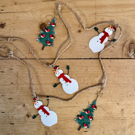 Happy Snowman Garland