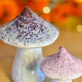 Pair of Purple & Pink Ceramic Mushrooms