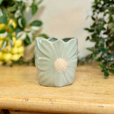 Green Daisy Ceramic Pot