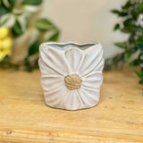 White Daisy Ceramic Plant Pot