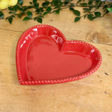 Large Red Ceramic Heart Plate