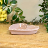 Pink Ceramic Heart Plate Med