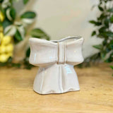 White-Washed Ceramic Bow Vase