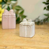White-Washes Ceramic Bow Trinket Box