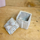 White-Washes Ceramic Bow Trinket Box