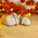 Pair of Rustic Ceramic Acorns