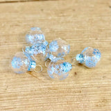 Set of 6 Silver Snowflakes Glass Baubles