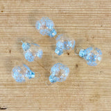 Set of 6 Silver Snowflakes Glass Baubles