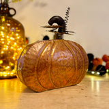 Dumpy Copper Effect Metal Pumpkin