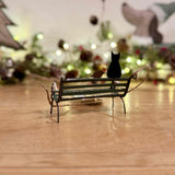Black Cat on Park Bench