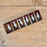 Set of 6 Glass Toadstall Clips