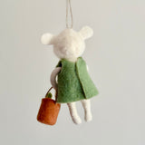 Felt Mouse Lamb In Flower Dress