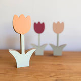 Orange Wooden Tulip Ornament