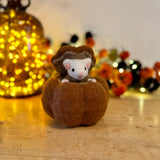 Large Felt Mouse in Pumpkin