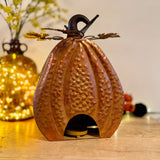 Tall Copper Effect Metal Pumpkin