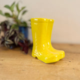 Small Ceramic Yellow Wellies Pot