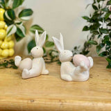 Pair of Porcelain Sitting Rabbits