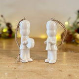 Pair of White Porcelain Soldier Hangers