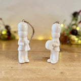 Pair of White Porcelain Soldier Hangers