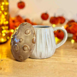 Brown Toadstool Mug with Lid