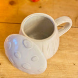 White Toadstool Mug with Lid