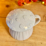 White Toadstool Mug with Lid