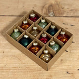 Set of 12 Tarnished Coloured Baubles