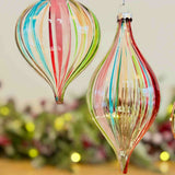 Set of 3 Multicoloured Glass Baubles
