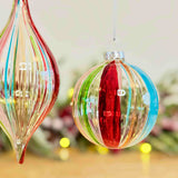Set of 3 Multicoloured Glass Baubles
