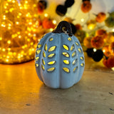 White Ceramic Pumpkin with LED