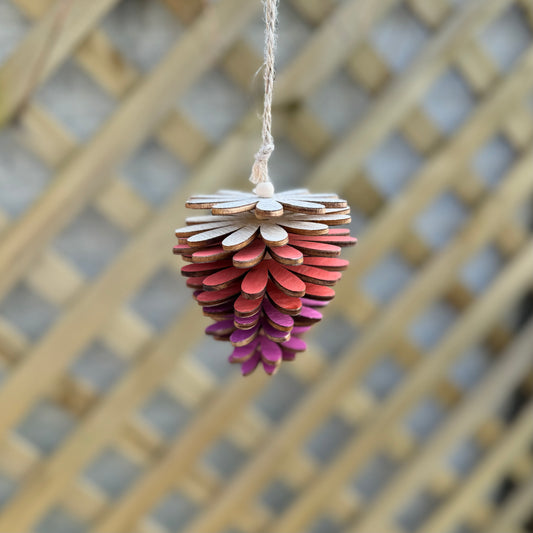 Coloured Wooden Slats Fir Cone