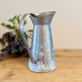 White Meadow Embossed Metal Jug