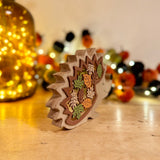 Wooden Hedgehog With Cut Out Leaves