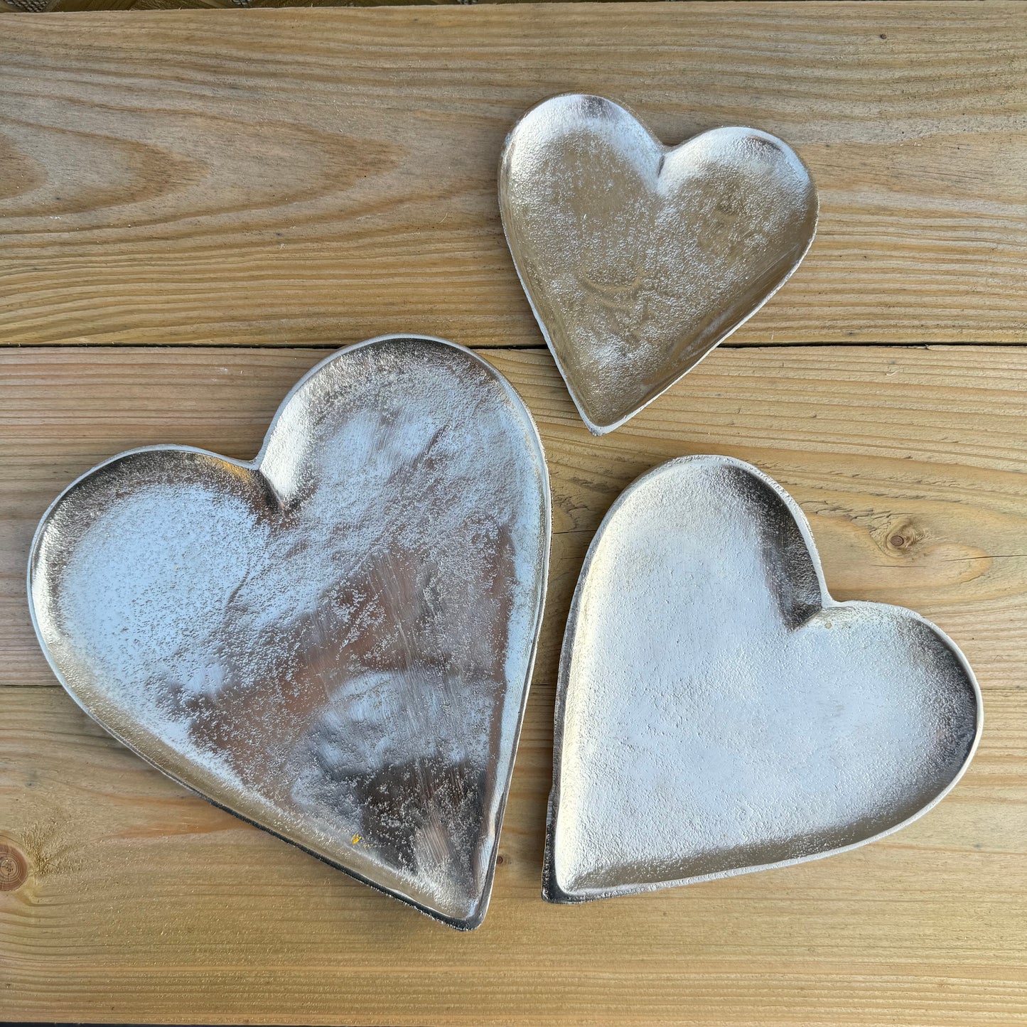 Silver Metal Heart Dishes