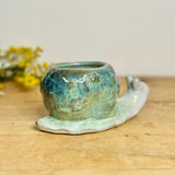 Green Ceramic Snail Pot