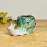 Green Ceramic Snail Pot