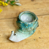Green Ceramic Snail Pot