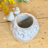 Large Ceramic Vase with Perching Birds