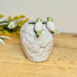 Large Ceramic Vase with Perching Birds