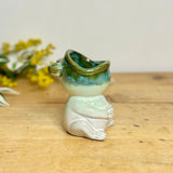Small Ceramic Frog Pen Pot