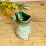 Small Ceramic Frog Pen Pot