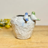 Large Ceramic Vase with Perching Birds